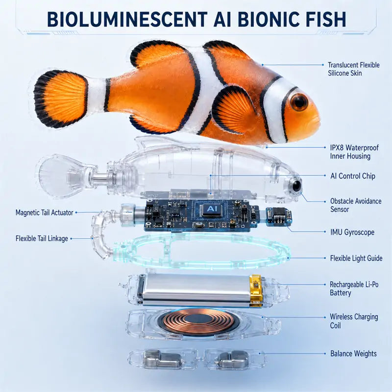 HUBUQ® Interactive Light-Up Robotic Toy Fish